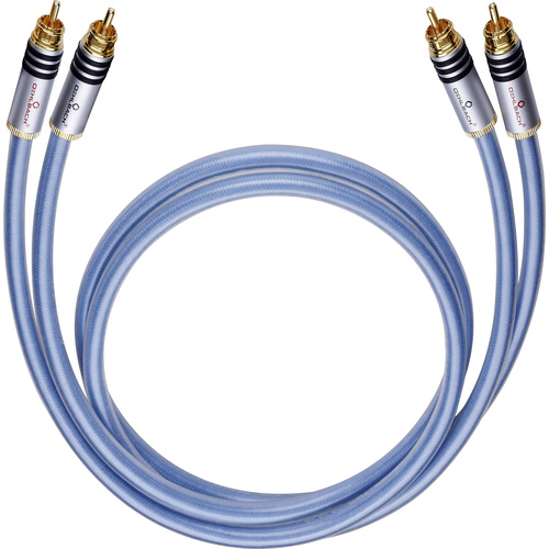 Oehlbach Cinch Audio Anschlusskabel [2x Cinch-Stecker - 2x Cinch-Stecker] 0.50m Blau vergoldete Steckkontakte XXL® Series 2