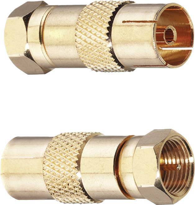 Oehlbach 4402 F-Koax-Adapter vergoldet Anschlüsse: F-Stecker, Koax-Buchse IEC 2St.