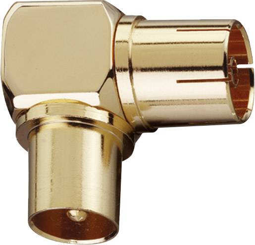 Oehlbach 4403 Koax-Winkeladapter vergoldet Anschlüsse: Koax-Stecker IEC, Koax-Buchse IEC 2 St.