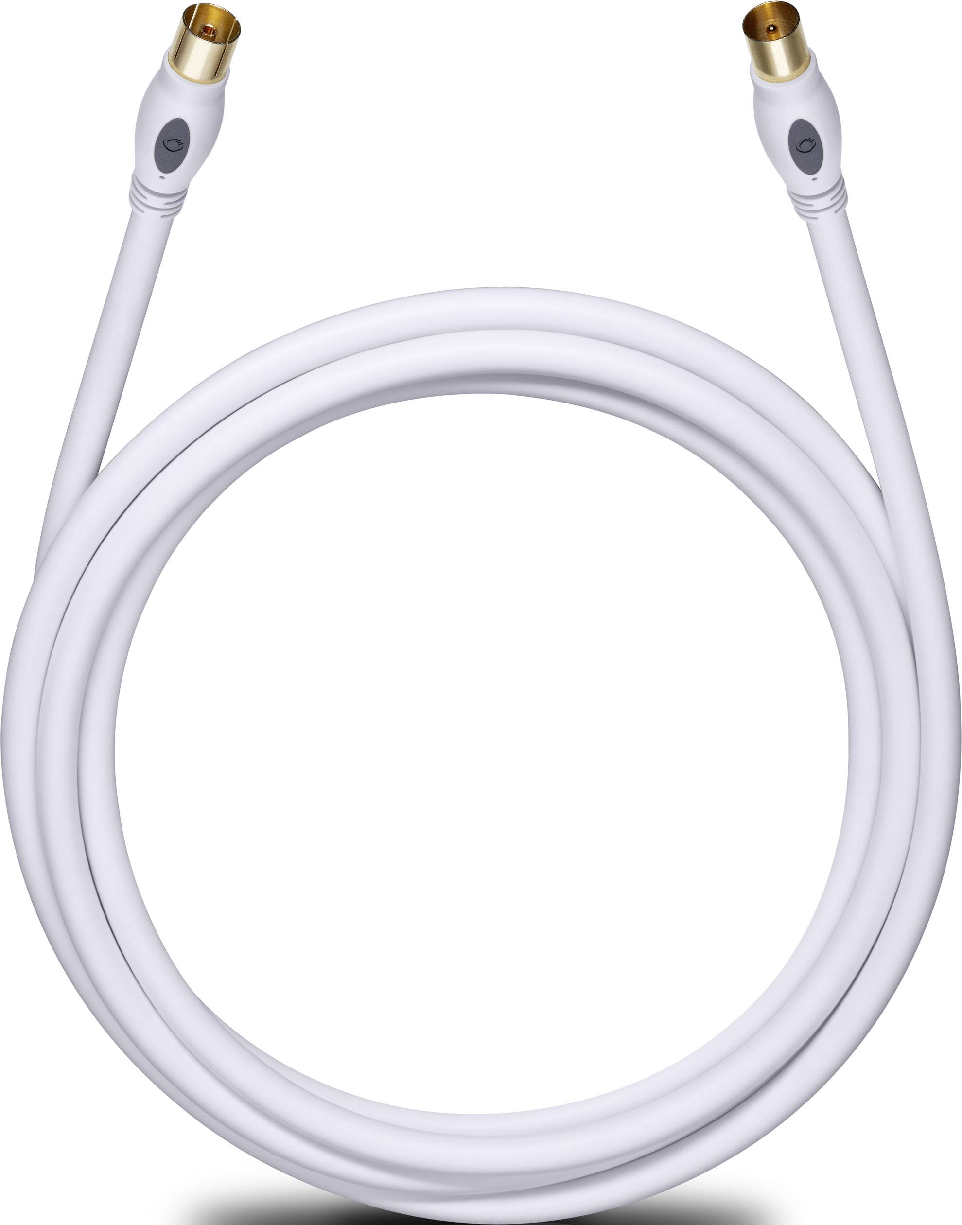 Antennen, SAT Anschlusskabel [1x Antennenstecker 75 Ω - 1x Antennenbuchse 75 Ω] 5.10 m 120 dB vergoldete Steckkontakte Weiß