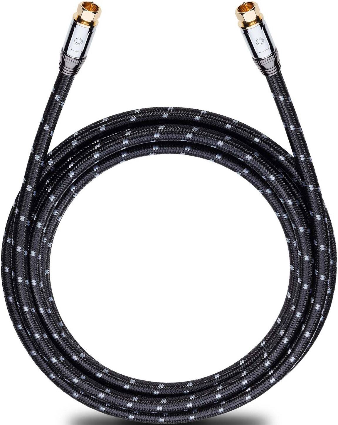 Antennen, SAT Anschlusskabel [1x F-Stecker - 1x F-Stecker] 125 dB vergoldete Steckkontakte, gesleeved Schwarz, Grau Oehlbach XXL®