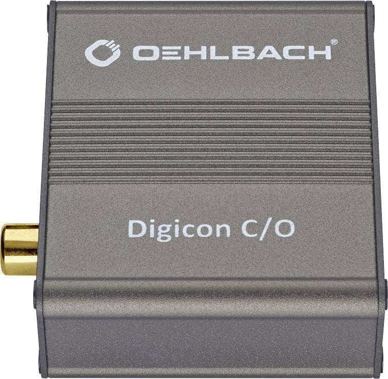 Kompakter Oehlbach Digicon C/O Konverter in Grau, wandelt digitale koaxiale Signale in optische Signale um.
