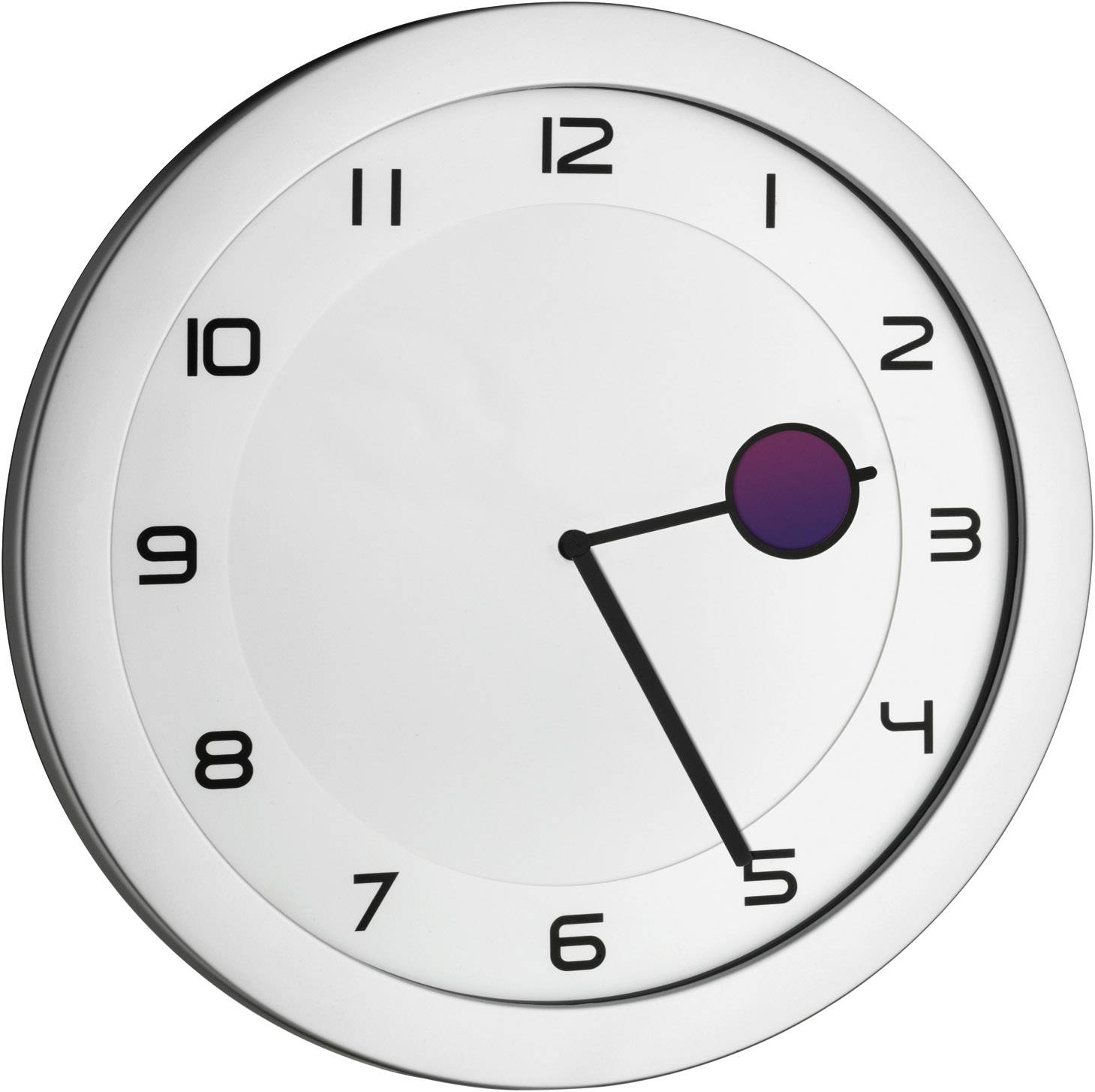 TFA Dostmann 60.3028.54 Quarz Wanduhr 28 cm x 1.5 cm Metallic-Silber