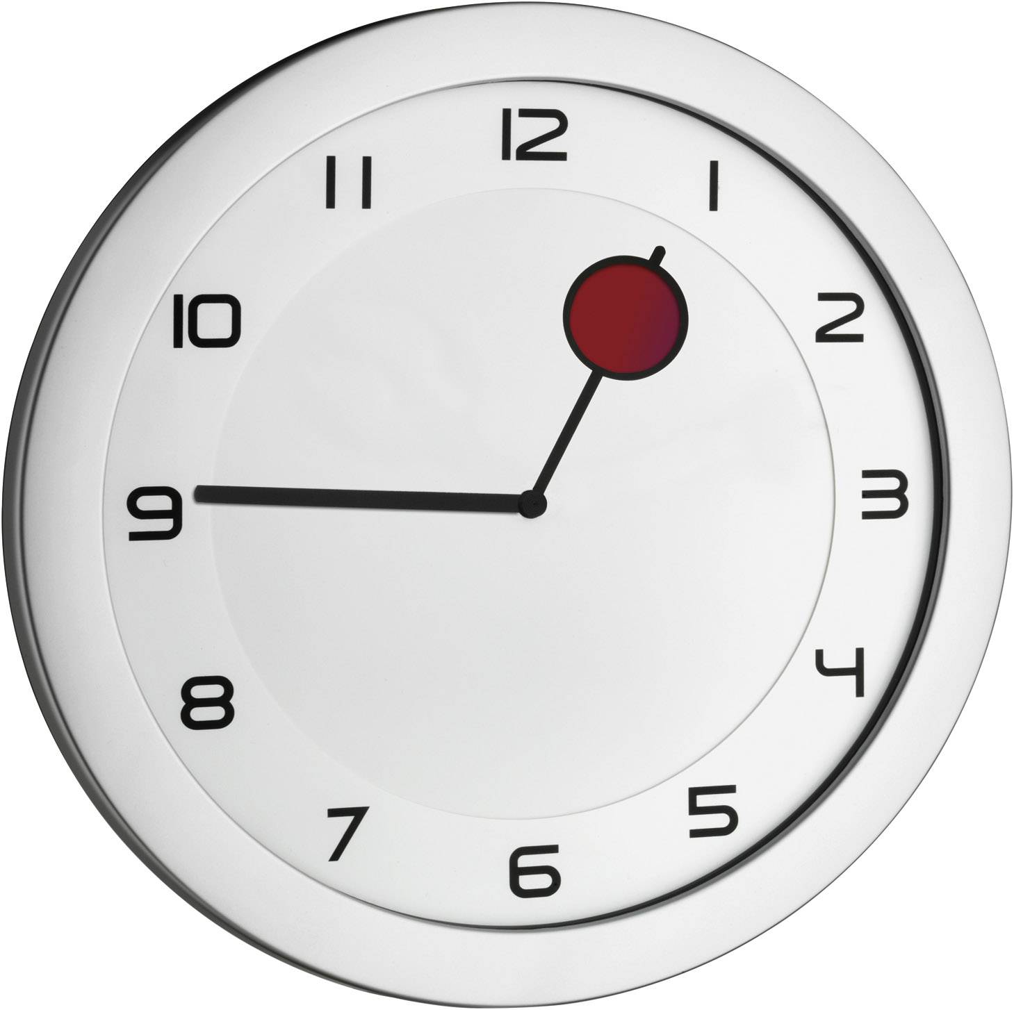 TFA Dostmann 60.3028.54 Quarz Wanduhr 28 cm x 1.5 cm Metallic-Silber