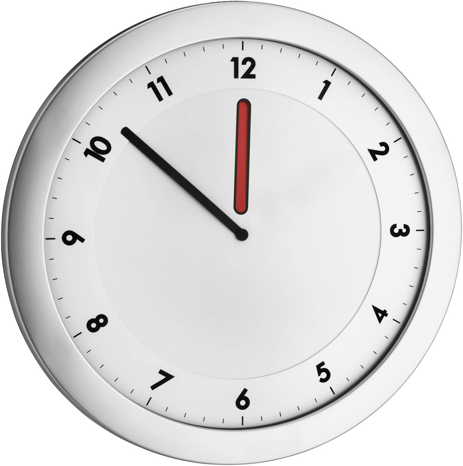 TFA Dostmann 60.3027.54 Quarz Wanduhr 28 cm x 15 mm x 1.5 cm Metallic-Silber