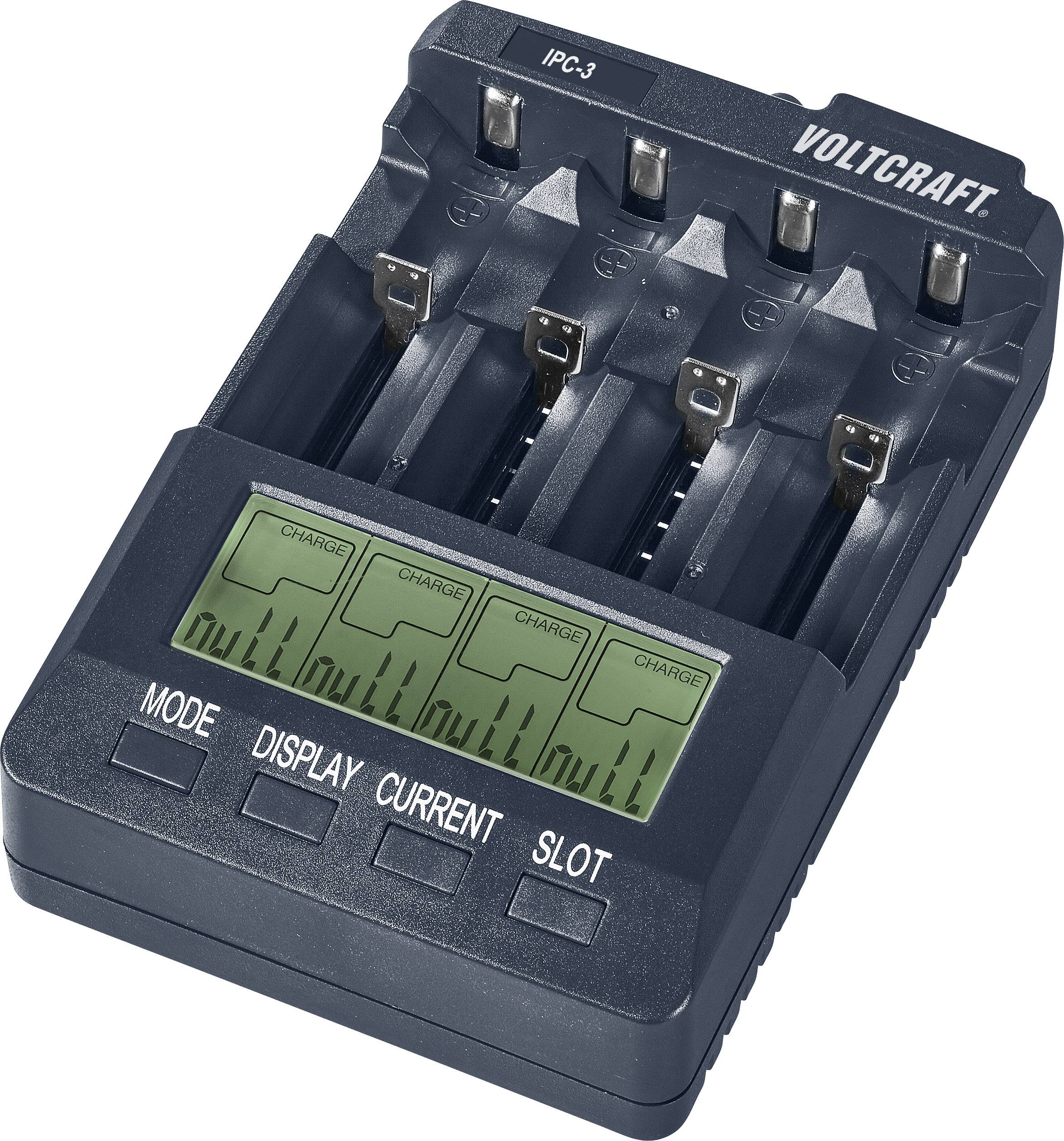 VOLTCRAFT IPC-3 Rundzellen-Ladegerät LiIon, NiCd, NiMH 10440, 14500, 16340, 16650, 17355, 17500, 17670, 18490, 18500, 18650