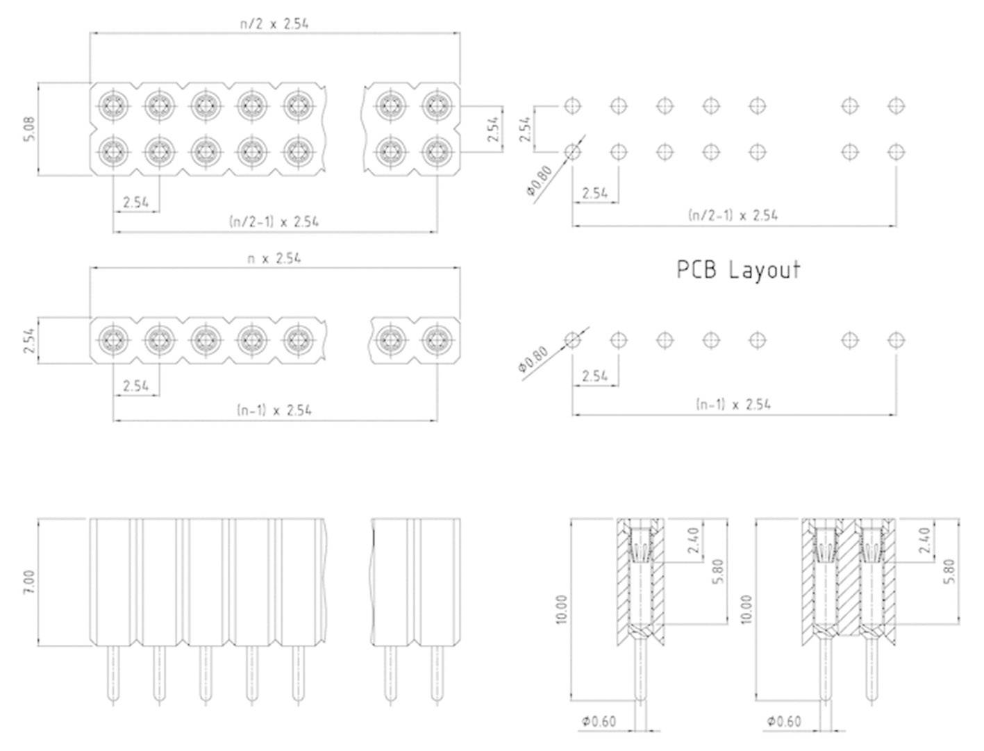 W & P Products Buchsenleiste (Präzision) Anzahl Reihen: 1 Polzahl je Reihe: 50 153-050-1-50-00