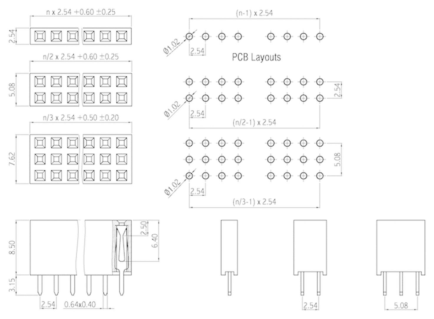 TRU Components Buchsenleiste (Standard) Anzahl Reihen: 1 Polzahl je Reihe: 34 TC-0314157-34-1-00