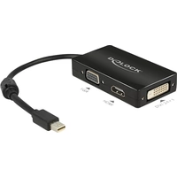 Delock 62631 DisplayPort / VGA / HDMI / DVI Adapter [1x Mini-DisplayPort Stecker - 1x VGA-Buchse, HDMI-Buchse, DVI-Buchse 24+1pol Delock 62631 DisplayPort / VGA / HDMI / DVI Adapter [1x Mini-DisplayPort Stecker - 1x VGA-Buchse, HDMI-Buchse, DVI-Buchse 24+1pol