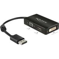 Delock 62656 DisplayPort / VGA / HDMI / DVI Adapter [1x DisplayPort Stecker - 1x VGA-Buchse, HDMI-B Delock 62656 DisplayPort / VGA / HDMI / DVI Adapter [1x DisplayPort Stecker - 1x VGA-Buchse, HDMI-B