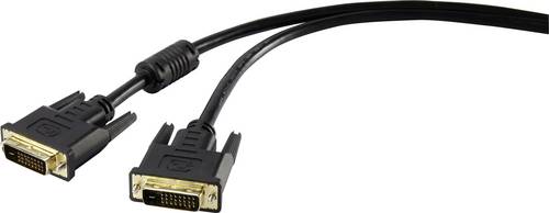 Renkforce DVI Anschlusskabel DVI-D 24+1pol. Stecker, DVI-D 24+1pol. Stecker 1.80 m Schwarz RF-42121