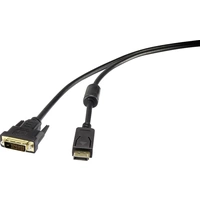 Renkforce DisplayPort / DVI Adapterkabel DisplayPort Stecker, DVI-D 24+1pol. Stecker 1.80m Schwarz RF-4212210schraubbar Renkforce DisplayPort / DVI Adapterkabel DisplayPort Stecker, DVI-D 24+1pol. Stecker 1.80m Schwarz RF-4212210schraubbar