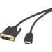Renkforce DVI / HDMI Adapterkabel DVI-D 18+1pol. Stecker, HDMI-A Stecker 1.80m Schwarz RF-4212216 vergoldete Steckkontakte