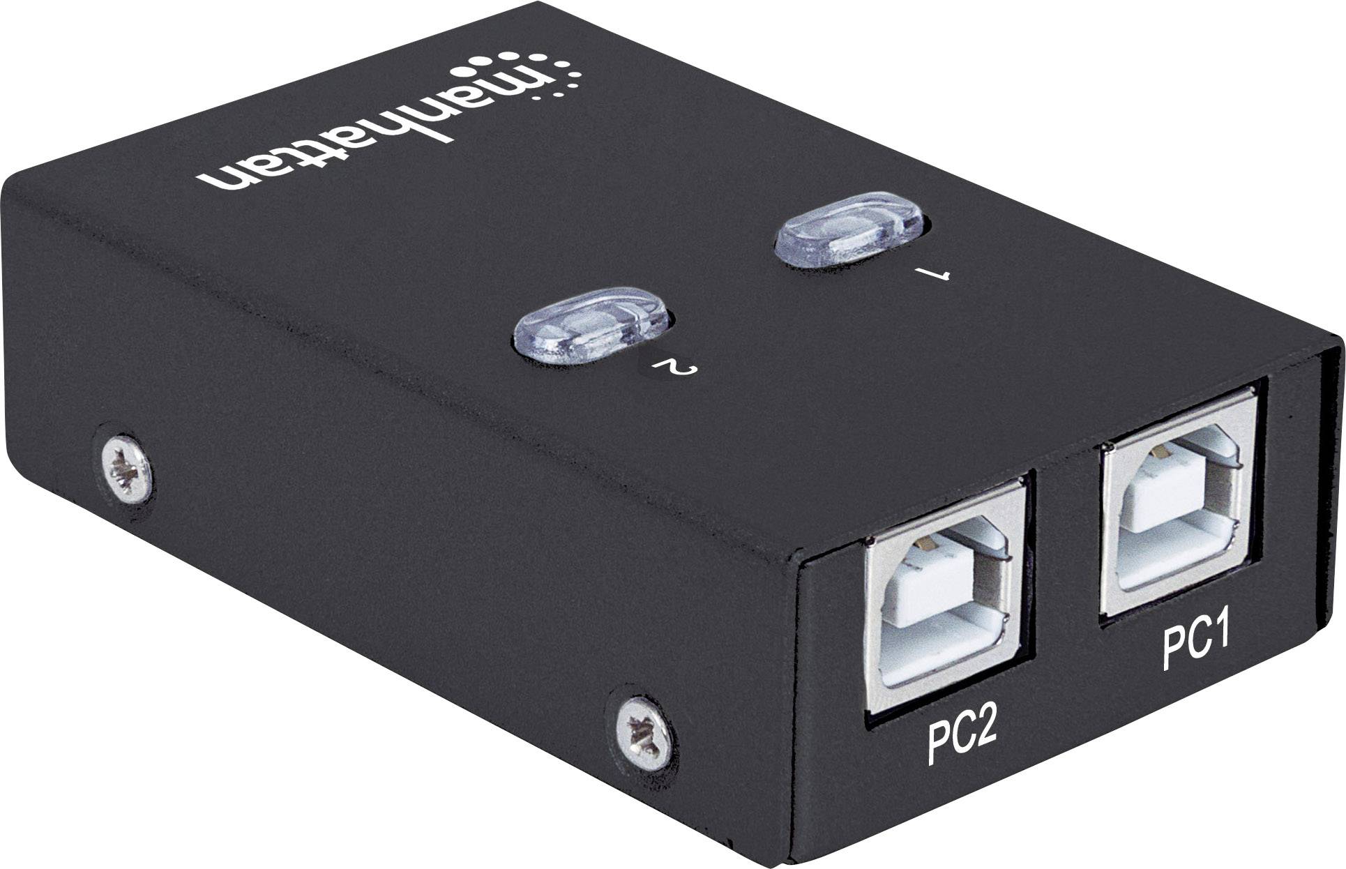 Manhattan neu 2 Port USB 2.0-Umschalter Schwarz