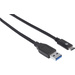 Manhattan USB-Kabel USB 3.2 Gen1 (USB 3.0 / USB 3.1 Gen1) USB-A Stecker, USB-C® Stecker 1.00m Schwarz UL-zertifiziert 353373
