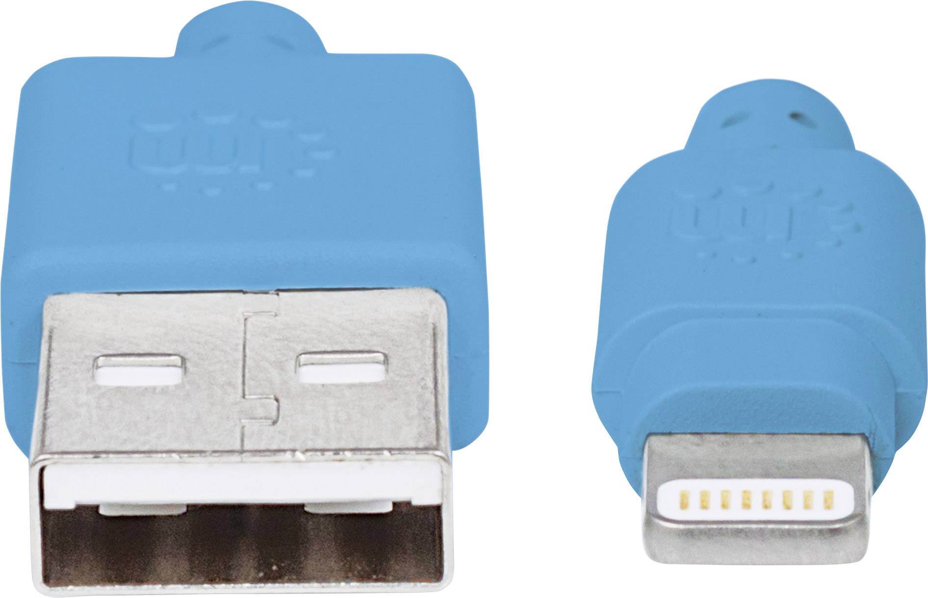 Manhattan iPad/iPhone/iPod Datenkabel/Ladekabel [1x USB 2.0 Stecker A - 1x Apple Lightning-Stecker] 1m Blau