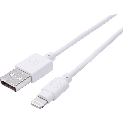 Manhattan Apple iPad/iPhone/iPod Anschlusskabel [1x USB 2.0 Stecker A - 1x Apple Lightning-Stecker] 3.00 m Weiß