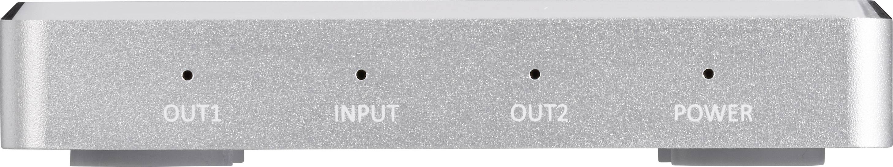 SpeaKa Professional 2 Port HDMI-Splitter mit Aluminiumgehäuse, Ultra HD-fähig 3840 x 2160 Pixel