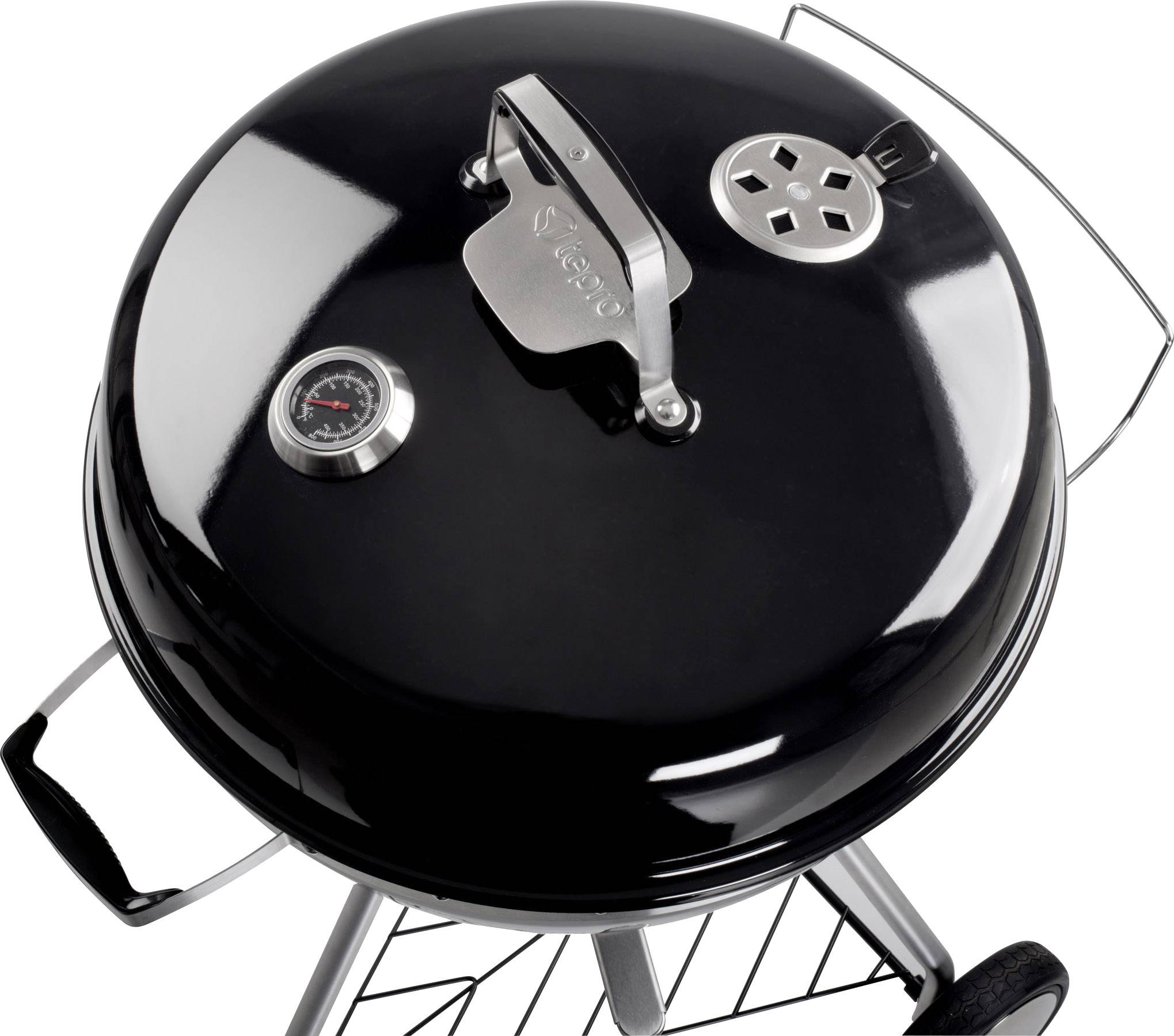 Tepro Garten San Francisco Kugel Holzkohle-Grill Thermometer im Deckel Grill-Fläche (Durchmesser)=545mm Schwarz, Edelstahl