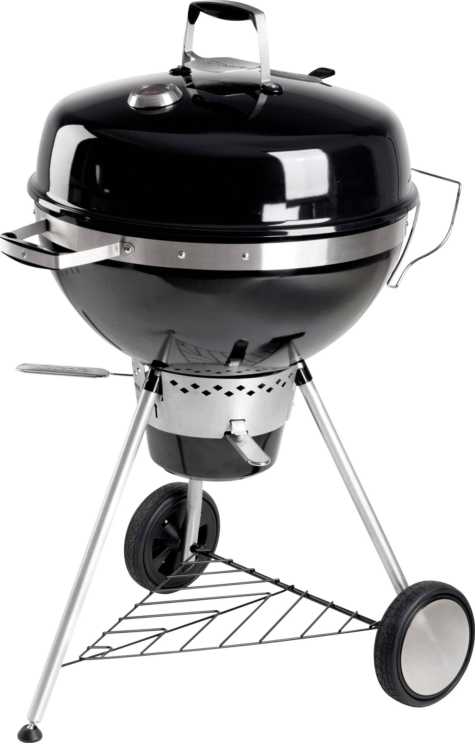 Tepro Garten San Francisco Kugel Holzkohle-Grill Thermometer im Deckel Grill-Fläche (Durchmesser)=545mm Schwarz, Edelstahl