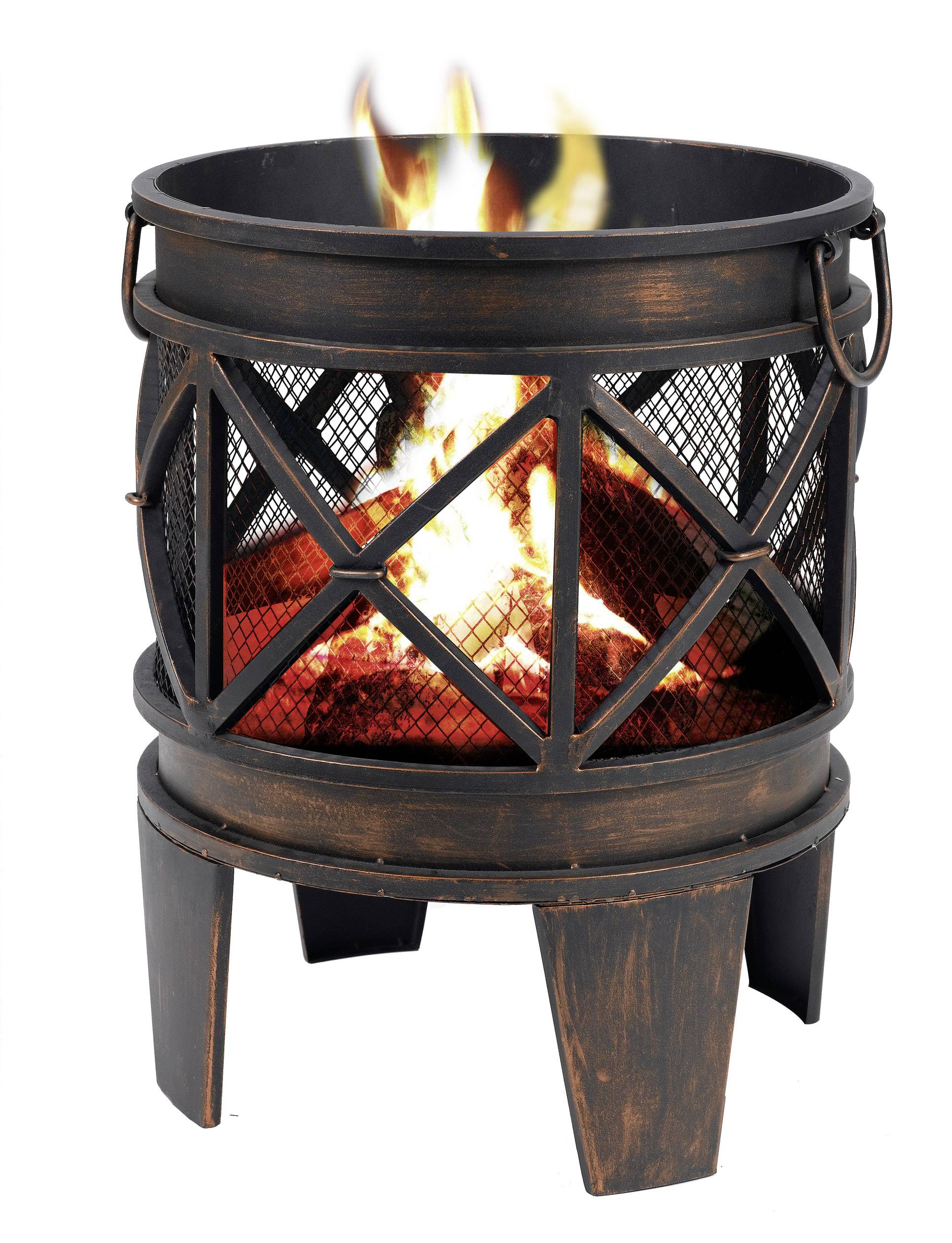 tepro Garten Gracewood Stand Feuerstelle mit Funkenschutz Grill-Fläche (Durchmesser)=400 mm Schwarz, Bronze