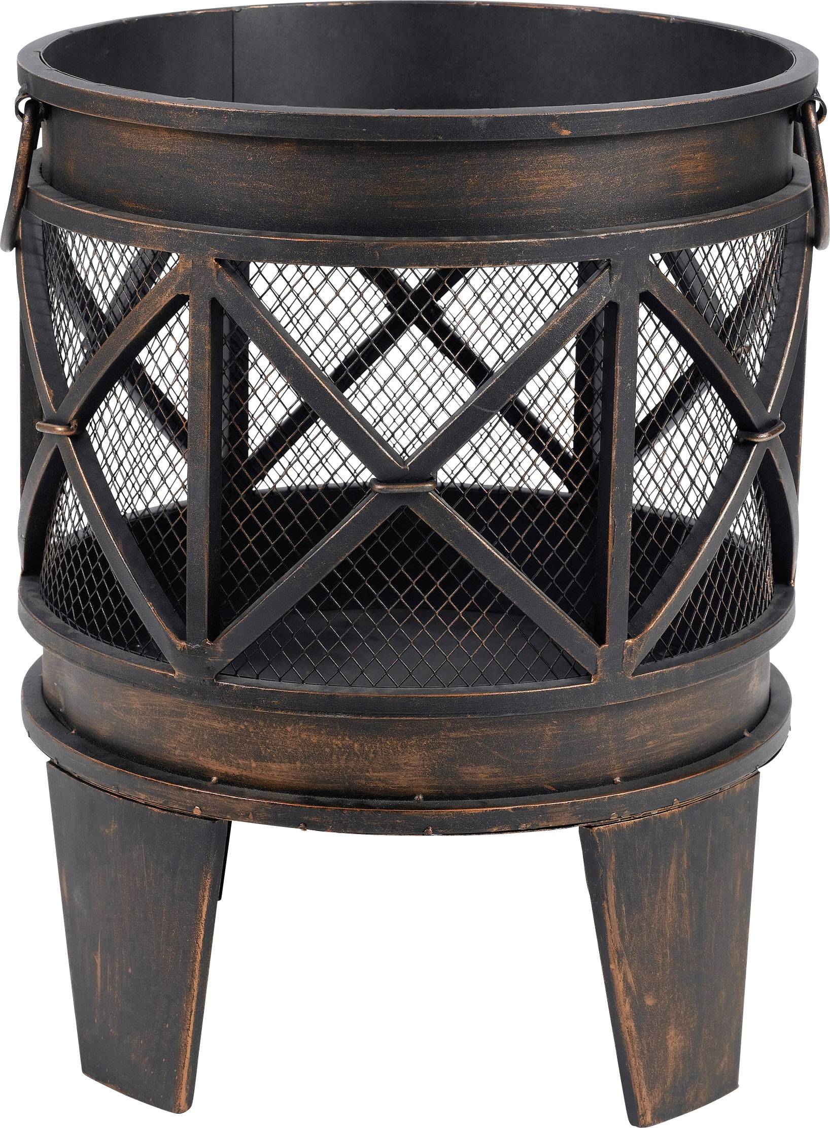 tepro Garten Gracewood Stand Feuerstelle mit Funkenschutz Grill-Fläche (Durchmesser)=400 mm Schwarz, Bronze