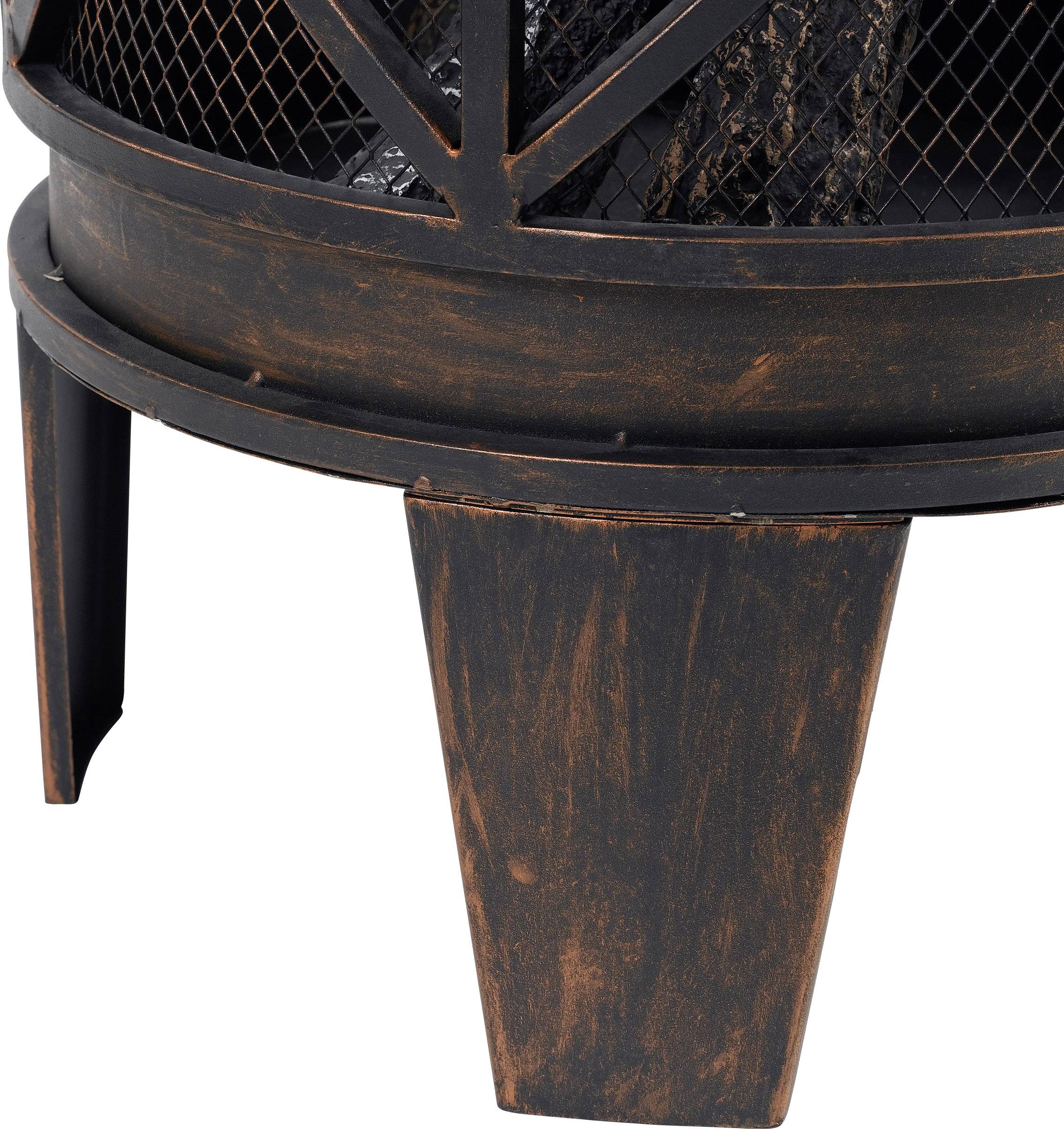 tepro Garten Gracewood Stand Feuerstelle mit Funkenschutz Grill-Fläche (Durchmesser)=400 mm Schwarz, Bronze