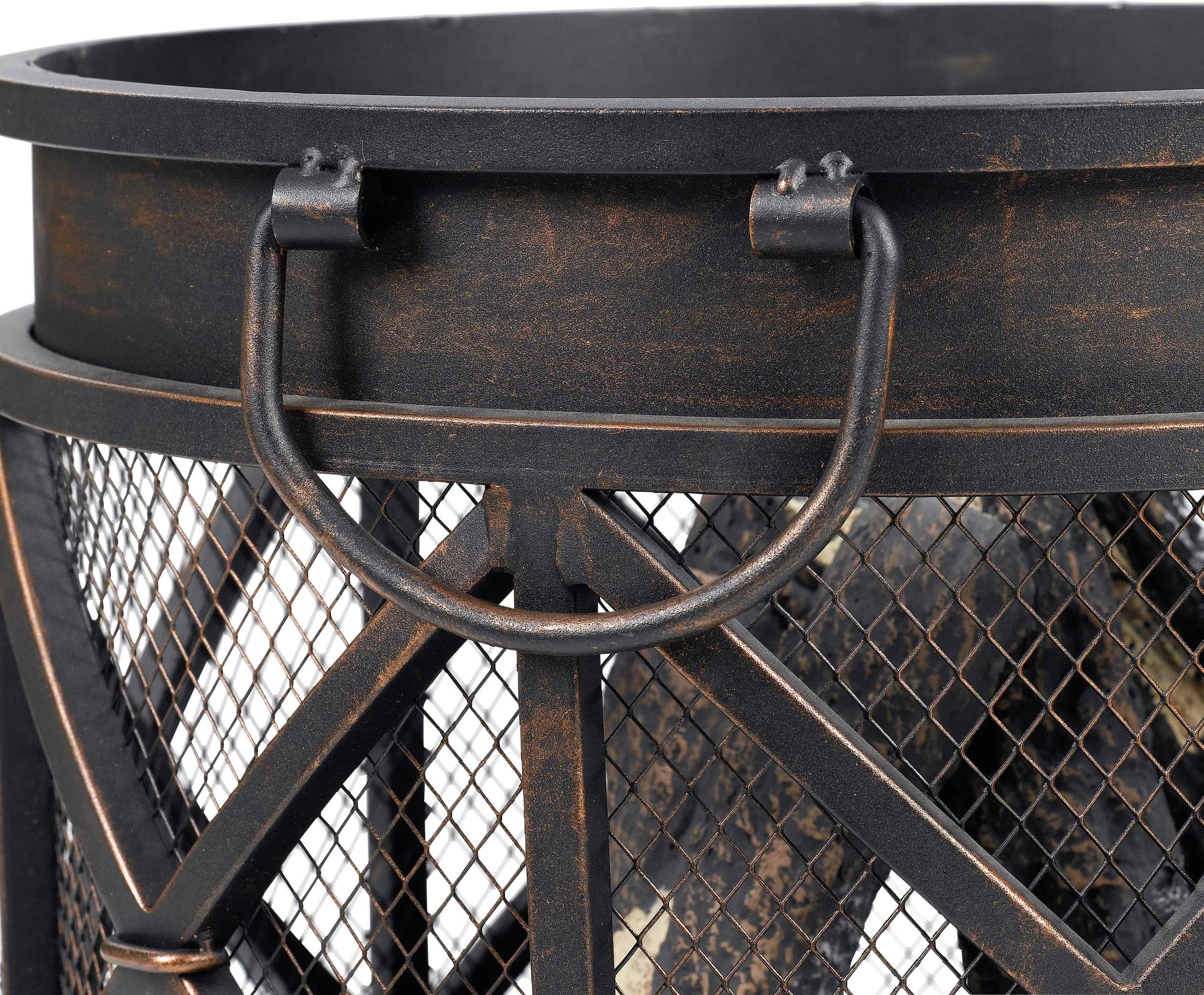 tepro Garten Gracewood Stand Feuerstelle mit Funkenschutz Grill-Fläche (Durchmesser)=400 mm Schwarz, Bronze