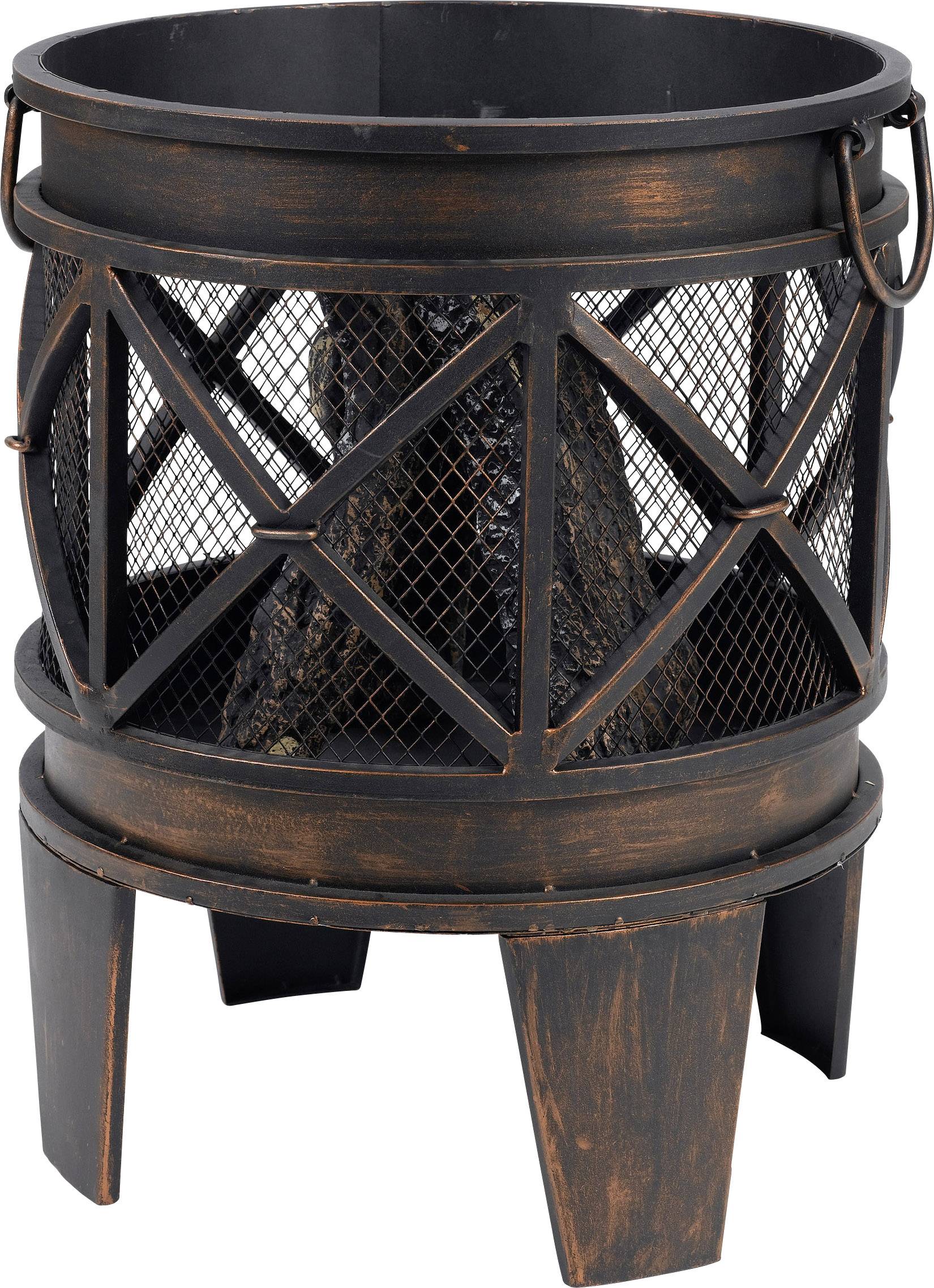 tepro Garten Gracewood Stand Feuerstelle mit Funkenschutz Grill-Fläche (Durchmesser)=400 mm Schwarz, Bronze