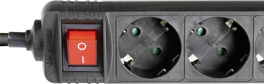 Adam Hall 8747S6 Steckdosenleiste mit Schalter 6fach Schwarz Schutzkontakt 1St.