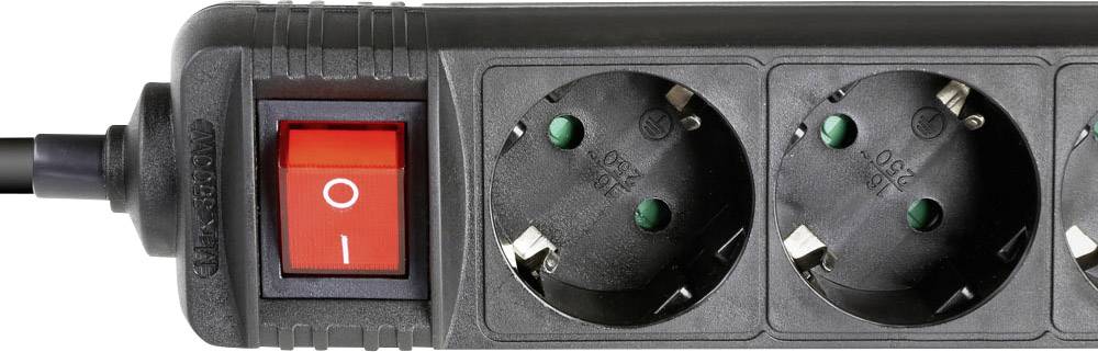Adam Hall 8747S3 Steckdosenleiste mit Schalter 3fach Schwarz Schutzkontakt 1St.