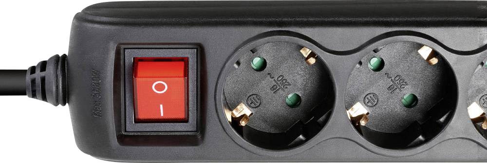Adam Hall 8747S3USB Steckdosenleiste mit Schalter 3fach Schwarz Schutzkontakt 1 St.