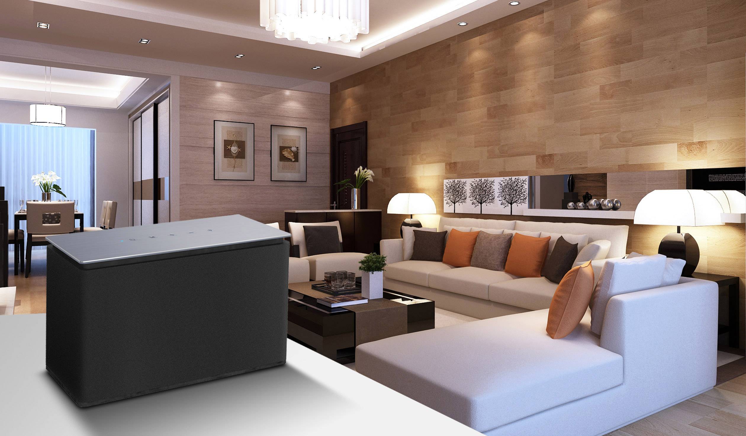 Dyon Area L Multiroom Lautsprecher Bluetooth®, AUX, WLAN, Internetradio Schwarz