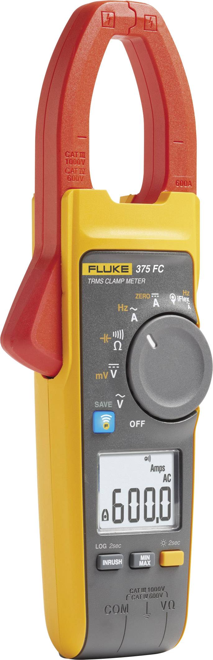 Fluke 375 FC Hand-Multimeter, Stromzange digital CAT III 1000 V, CAT IV 600V Anzeige (Counts): 6000