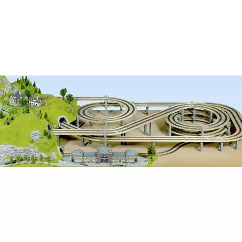 NOCH 0053105 H0 Gleiswendel Aufbaukreis (B x H) 145mm x 87mm 420 mm, 483mm NOCH 0053105 H0 Gleiswendel Aufbaukreis (B x H) 145mm x 87mm 420 mm, 483mm