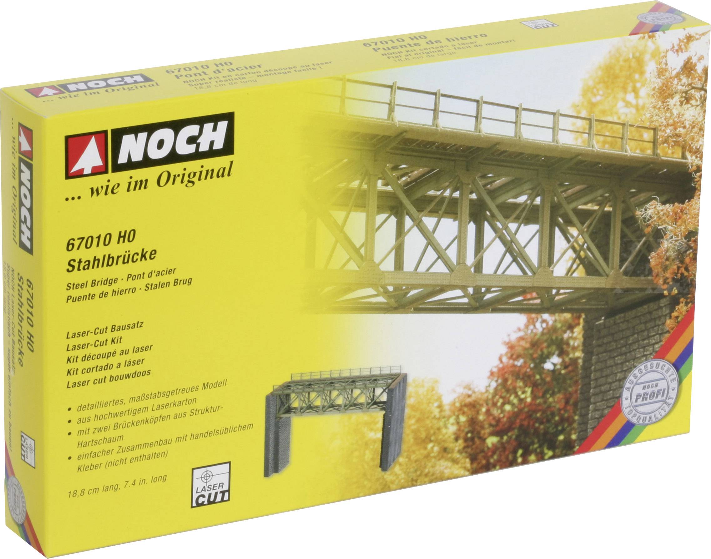 NOCH 0067010 H0 Stahlbrücke 1gleisig (L x B x H) 188 x 75 x 128mm