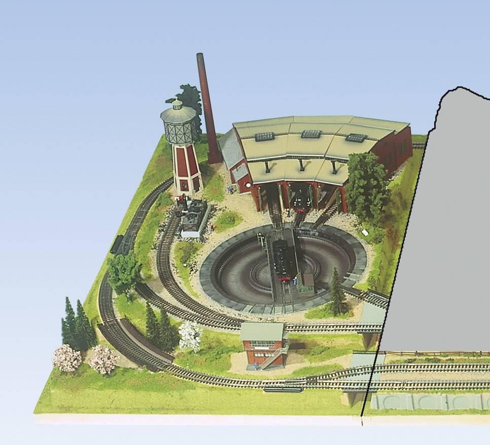 NOCH 0081950 H0 Anbauteil links Drehscheibe Passend für (Fertiggelände): Schönmühlen H0 Märklin C-Gleis (mit Bettung), H0 Märklin