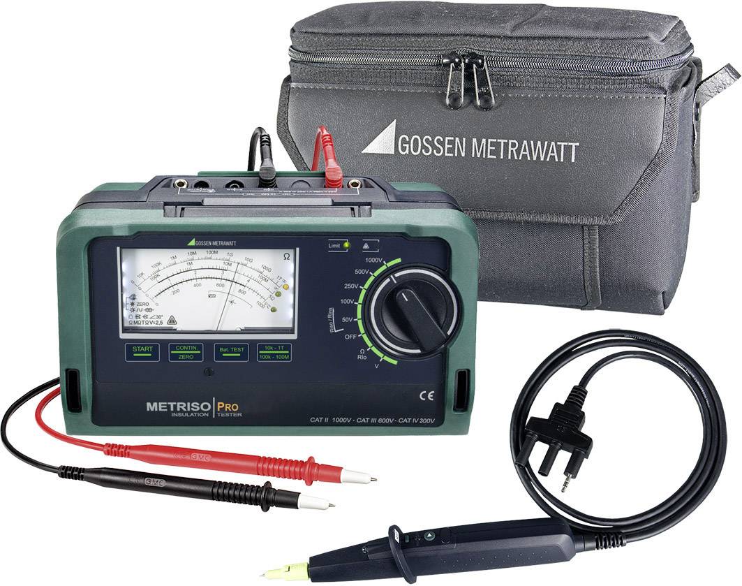 Gossen Metrawatt METRISO PRO-Set Isolationsmessgerät 50 V, 100 V, 250 V, 500 V, 1000V 1 TΩ