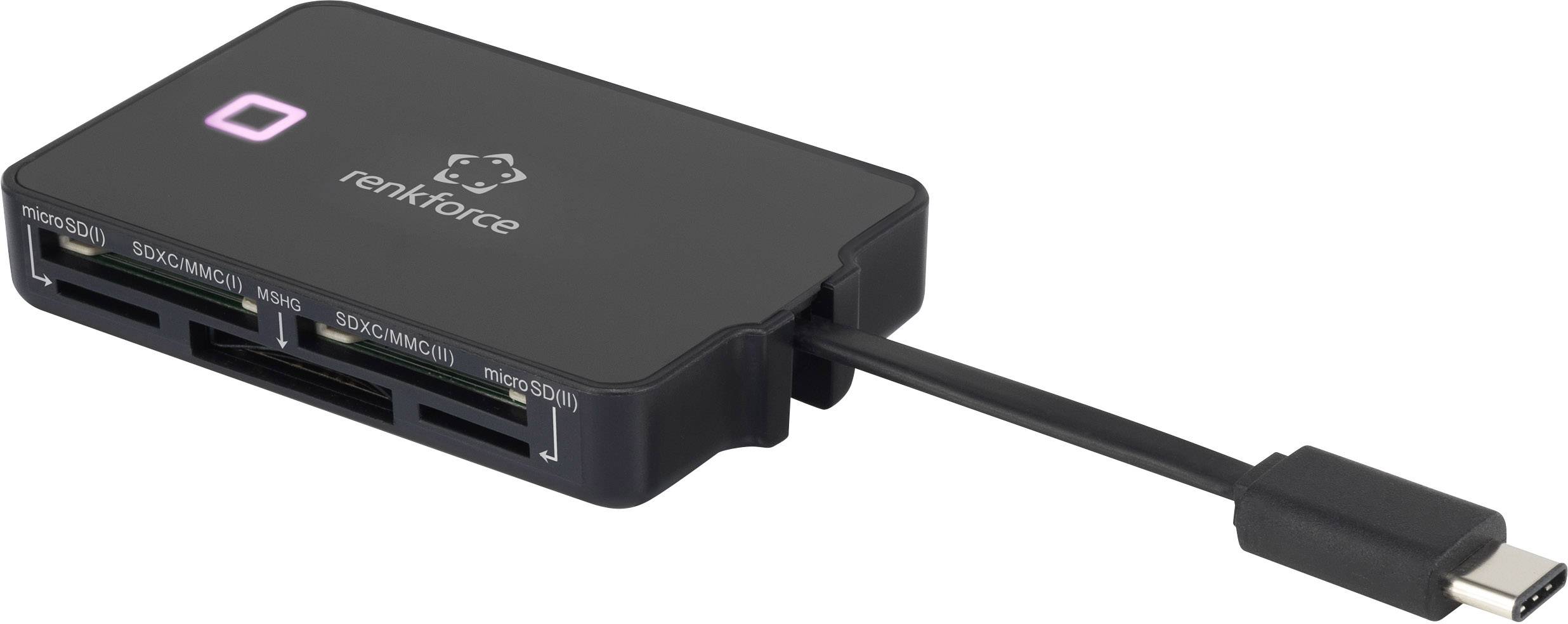 Renkforce CR36e Externer Speicherkartenleser USB-C™, USB 2.0 Schwarz