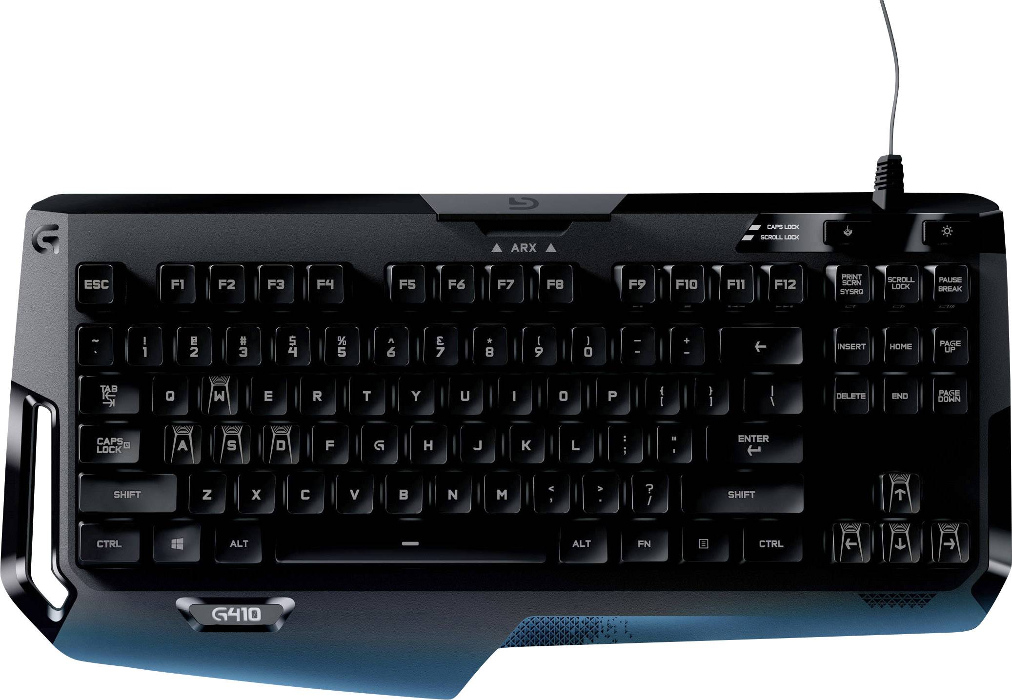 Logitech Gaming G410 ATLAS SPECTRUM USB Gaming-Tastatur Beleuchtet, Abnehmbares Kabel Deutsch, QWERTZ, Windows® Schwarz
