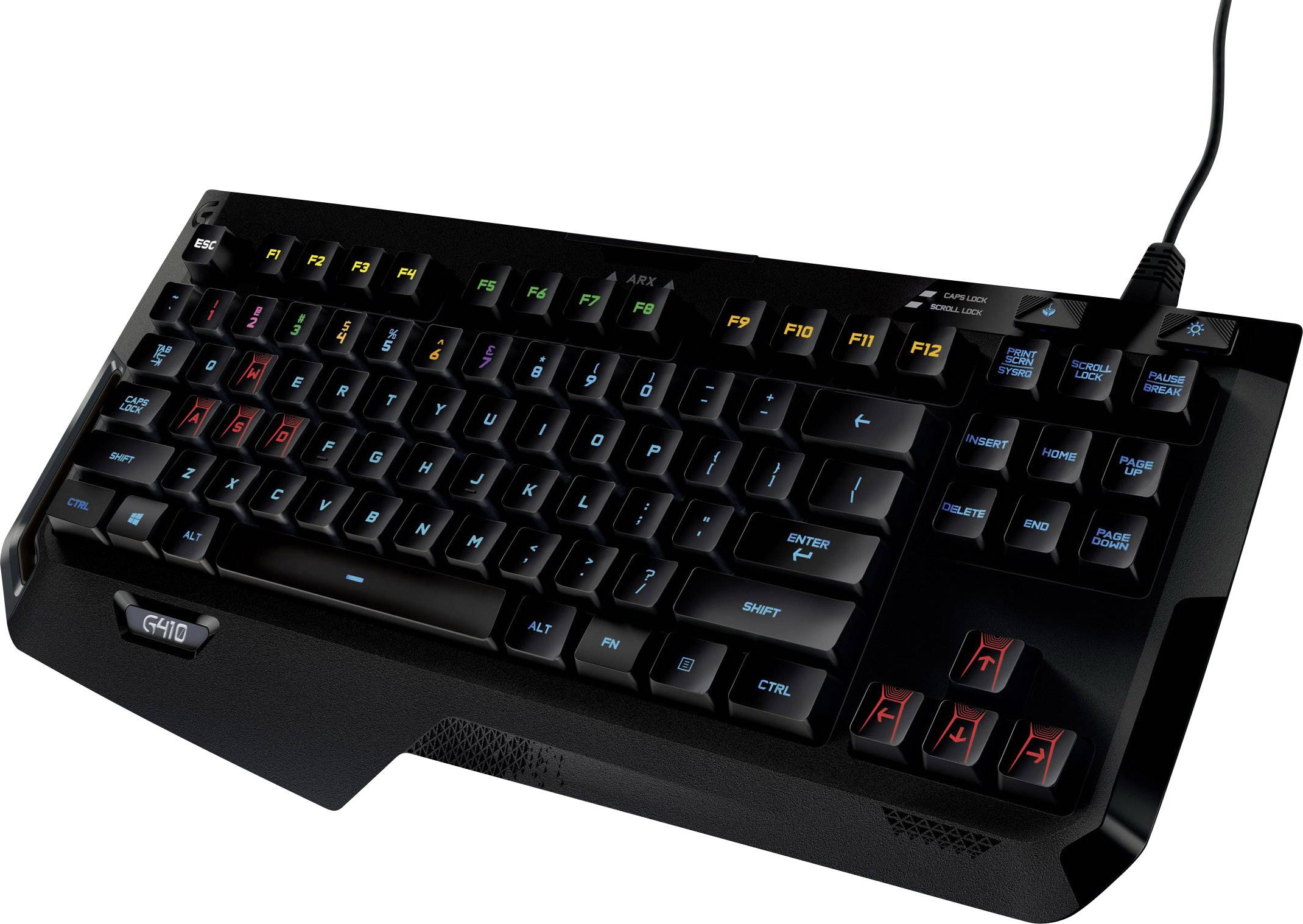 Logitech Gaming G410 ATLAS SPECTRUM USB Gaming-Tastatur Beleuchtet, Abnehmbares Kabel Deutsch, QWERTZ, Windows® Schwarz