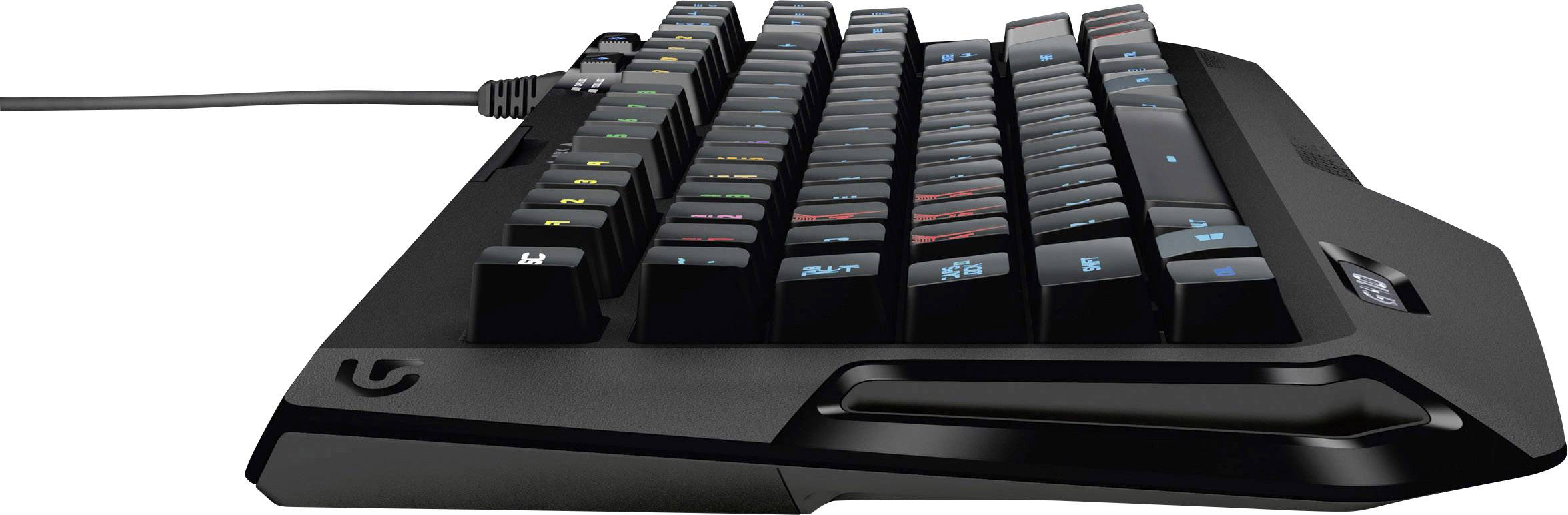 Logitech Gaming G410 ATLAS SPECTRUM USB Gaming-Tastatur Beleuchtet, Abnehmbares Kabel Deutsch, QWERTZ, Windows® Schwarz