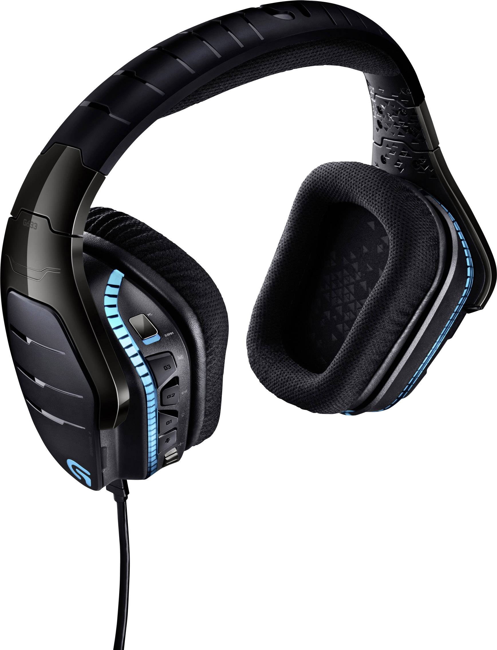 Logitech Gaming G633 Artemis Spectrum Gaming Over Ear Headset kabelgebunden 7.1 Surround Schwarz Mikrofon-Rauschunterdrückung, Noise Cancelling Laut