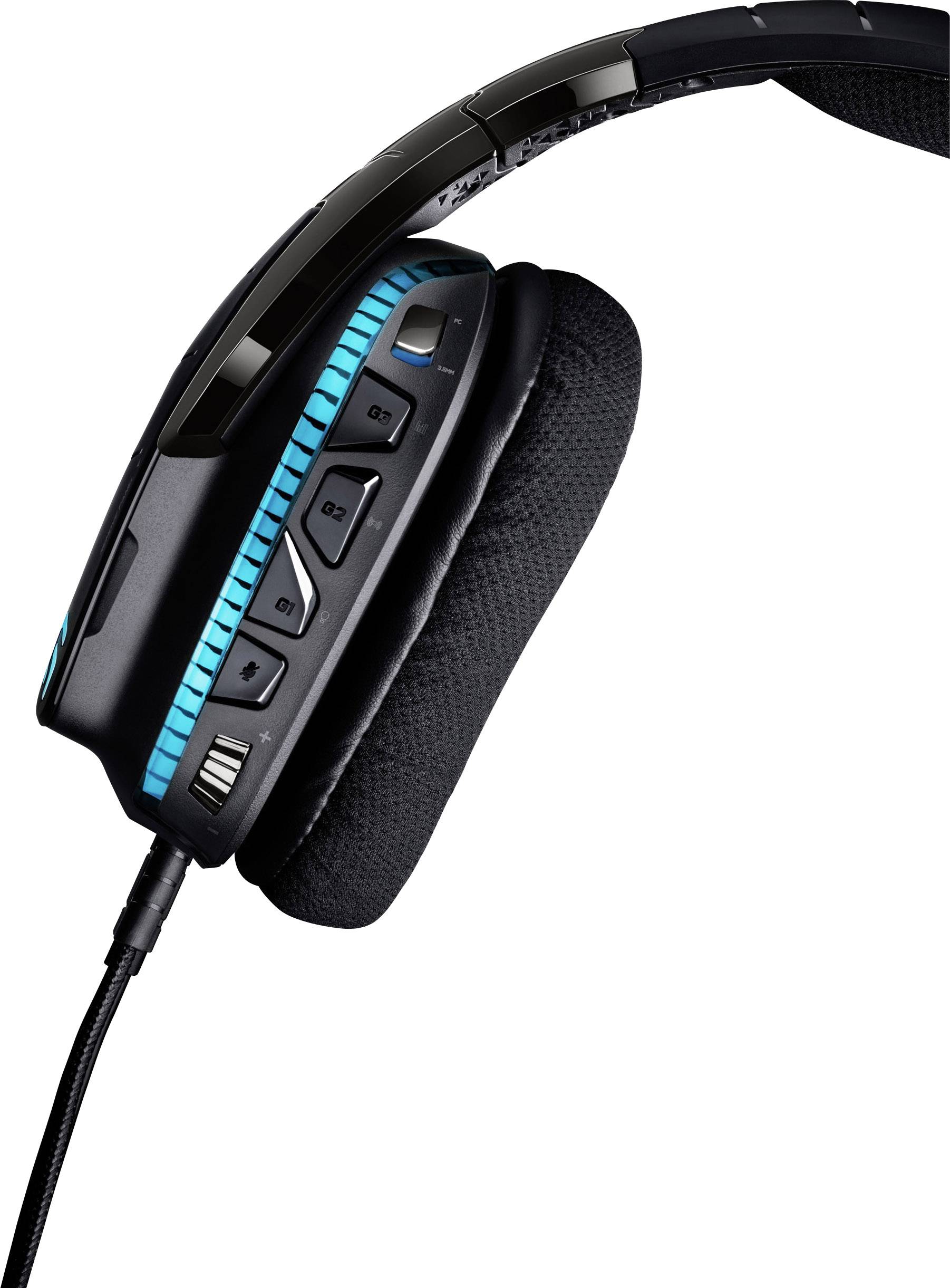 Logitech Gaming G633 Artemis Spectrum Gaming Over Ear Headset kabelgebunden 7.1 Surround Schwarz Mikrofon-Rauschunterdrückung, Noise Cancelling Laut
