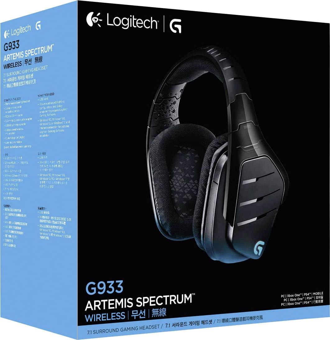 Logitech Gaming G933 Artemis Spectrum Gaming Headset USB, 3.5 mm Klinke schnurlos, schnurgebunden Over Ear Schwarz 7.1 Surround