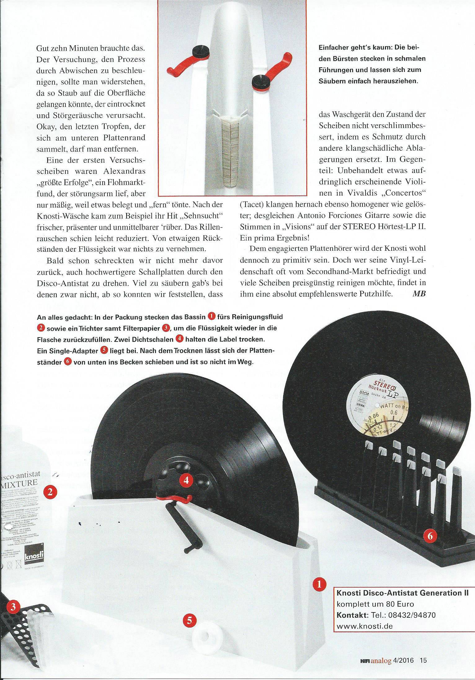 Knosti Disco-Antistat 2 Plus Plattenspieler Reinigungsset 1 Set