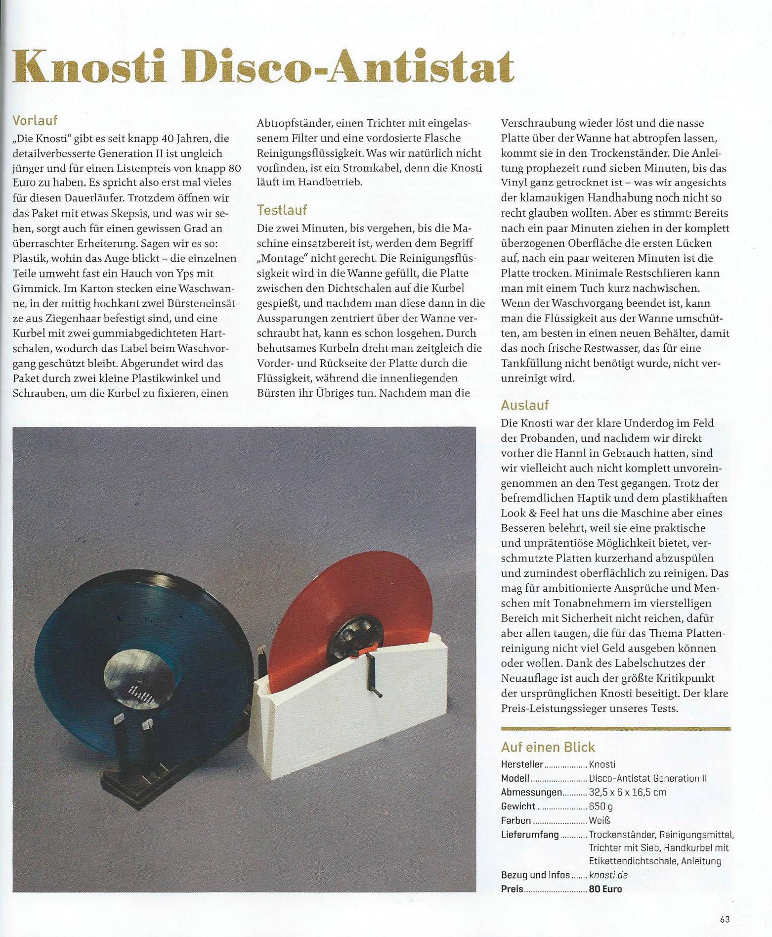 Knosti Disco-Antistat 2 Plus Plattenspieler Reinigungsset 1 Set