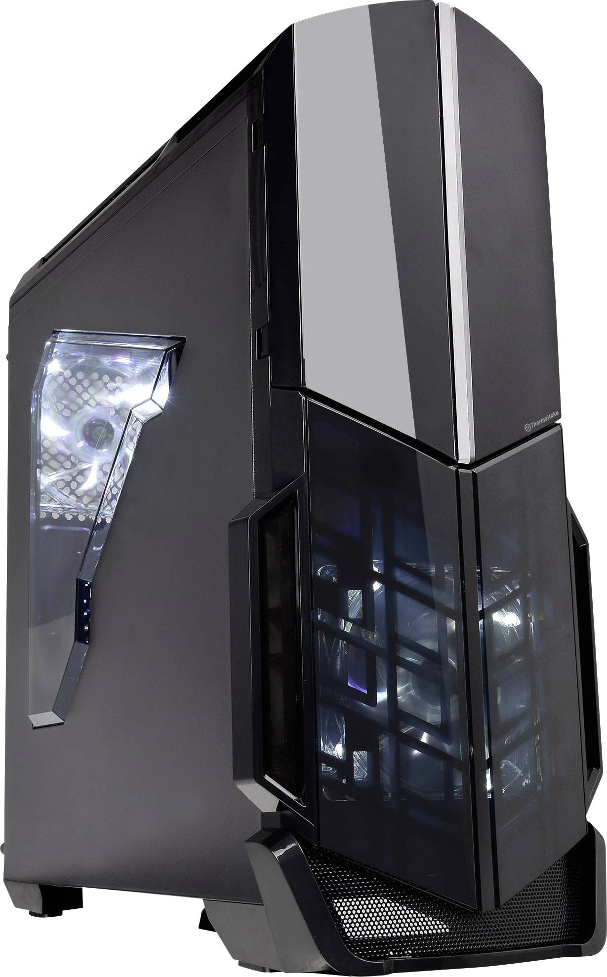 Thermaltake Versa N21 Midi-Tower PC-Gehäuse Schwarz 1 vorinstallierter Lüfter, Seitenfenster, Werkzeugfreie Festplatteninstallation