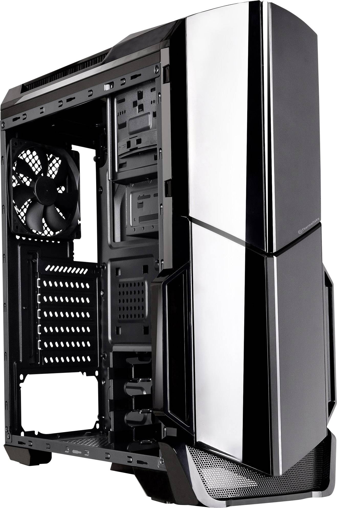 Thermaltake Versa N21 Midi-Tower PC-Gehäuse Schwarz 1 vorinstallierter Lüfter, Seitenfenster, Werkzeugfreie Festplatteninstallation
