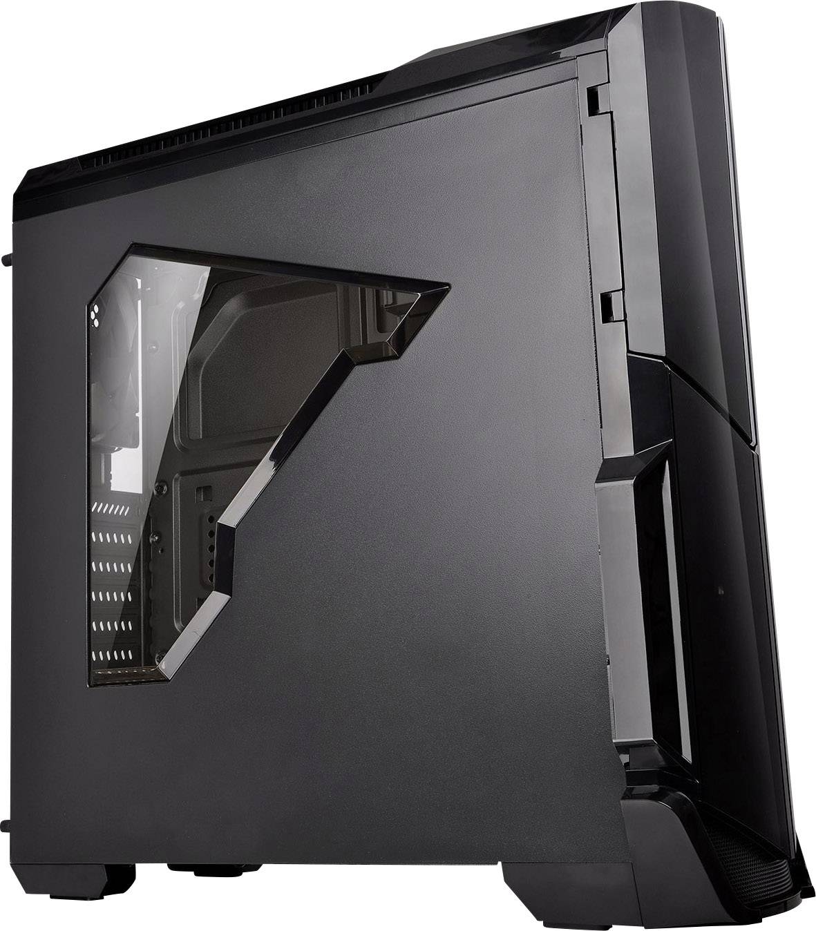 Thermaltake Midi-Tower PC-Gehäuse Versa N21 Schwarz 1 vorinstallierter Lüfter, Seitenfenster, Werkzeugfreie